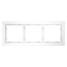 Изображение Рамка стеклянная VOLTUM S70 на 3 поста (белый матовый, стекло)