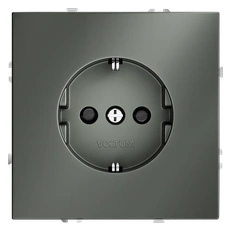 Изображение Розетка встраиваемая VOLTUM S70 с заземлением и защитными шторками 16А (титан)