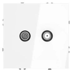 Изображение Розетка телевизионная встраиваемая VOLTUM S70 оконечная TV+SAT (белый глянцевый)